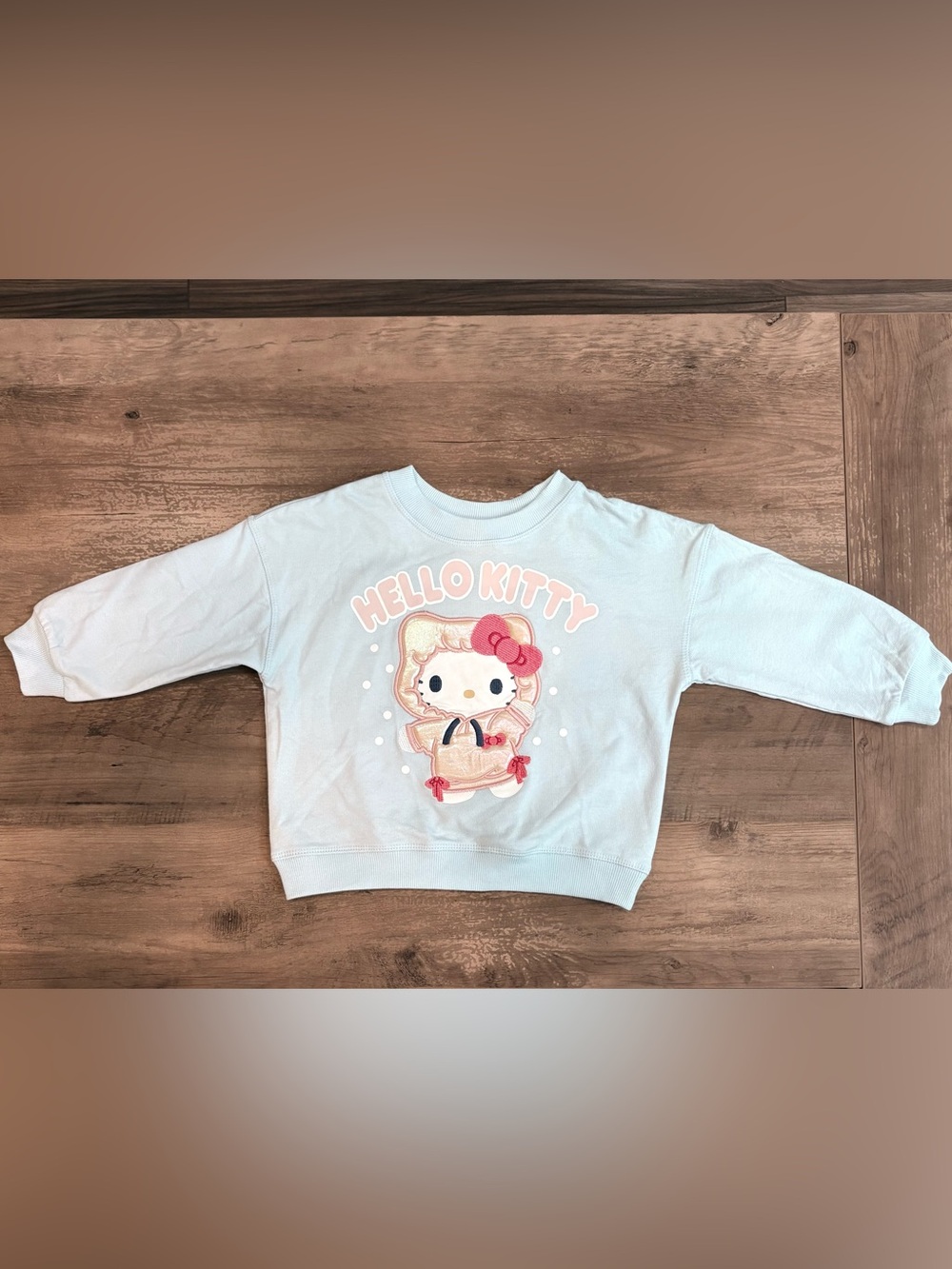 Sanrio Hello Kitty Pastel Blue 3D Puff Applique Sweatshirt Size 2T - Picture 10 of 10